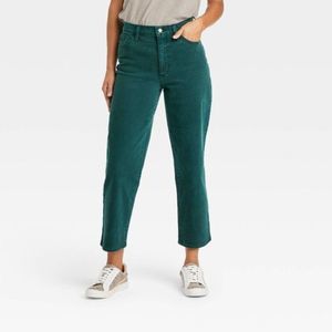 Universal Threads Women's Super High Rise Vintage Straight Cropped Jeans Teal